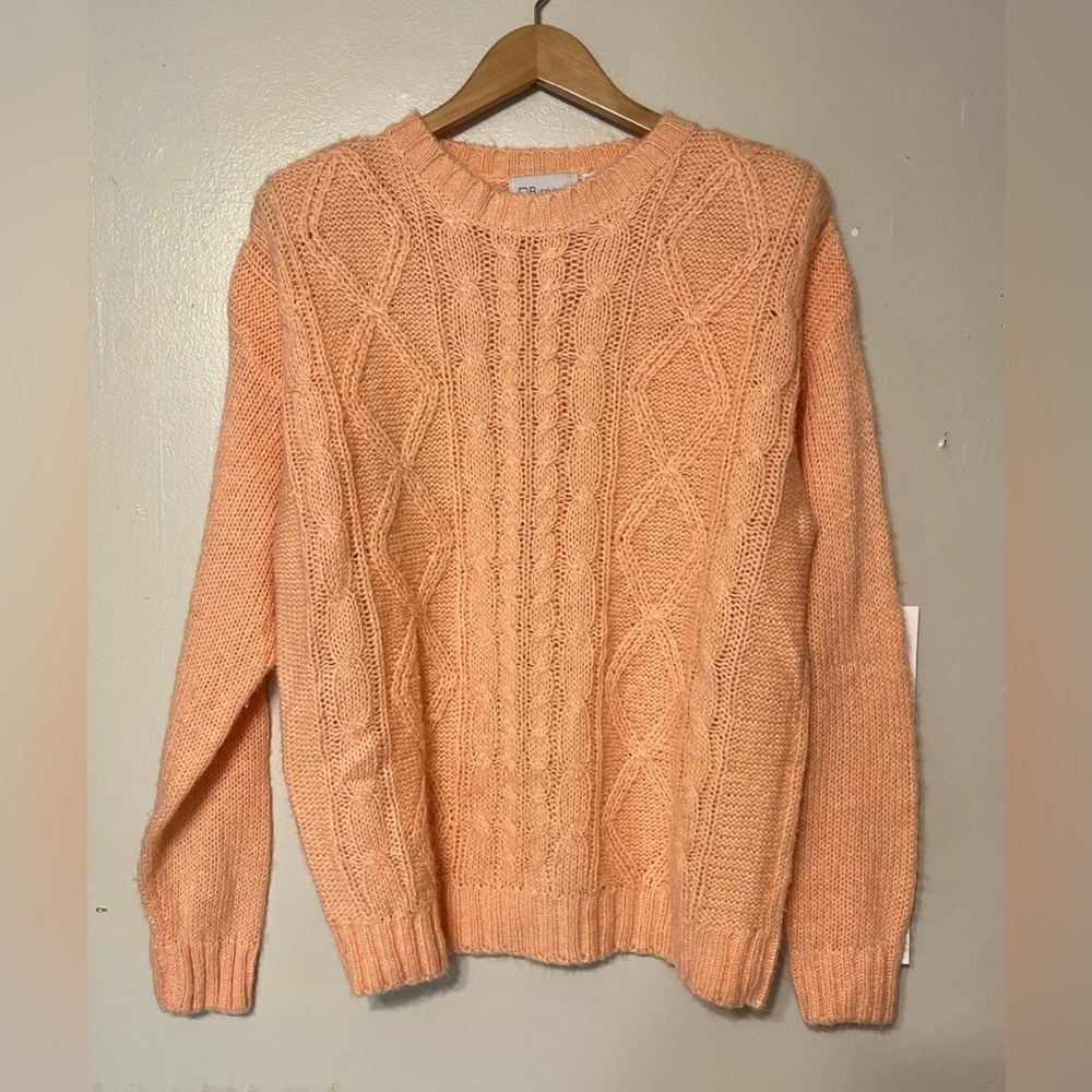 Cable Knit Sweater, Peach, vintage